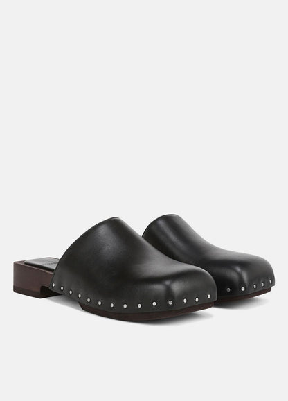 Margarita Leather Clog in Loafers & Flats BLACK | VINCE Women