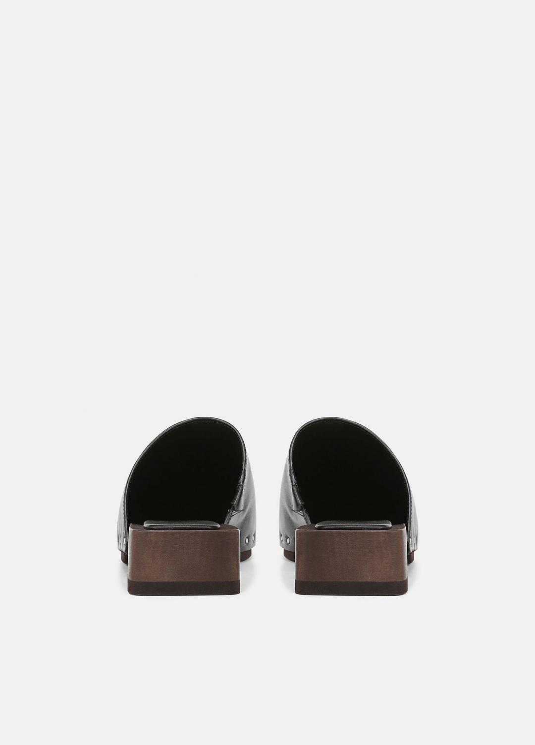 Margarita Leather Clog in Loafers & Flats BLACK | VINCE Women