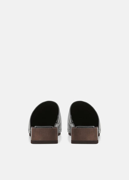 Margarita Leather Clog in Loafers & Flats BLACK | VINCE Women