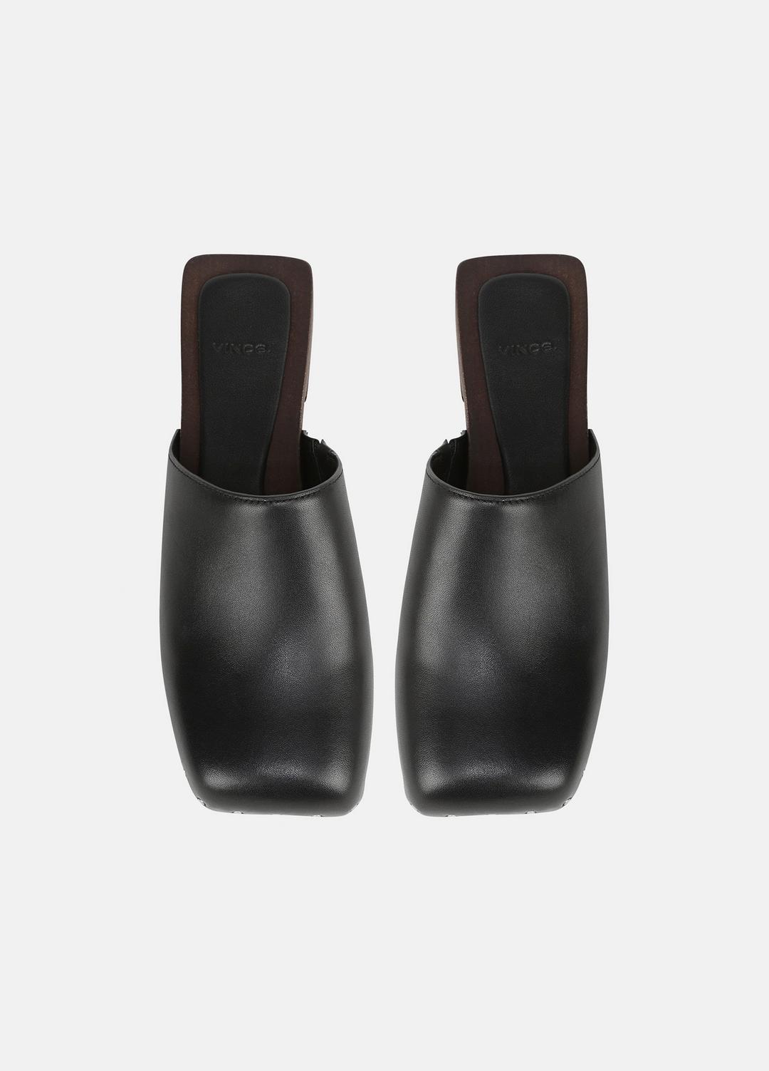 Margarita Leather Clog in Loafers & Flats BLACK | VINCE Women