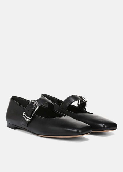 Daniela Leather Mary Jane Flat in Loafers & Flats BLACK | VINCE Women