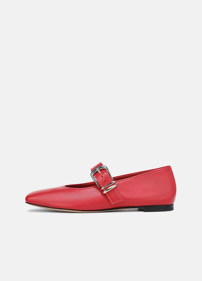 Daniela Leather Mary Jane Flat in Loafers & Flats CRIMSON | VINCE Women