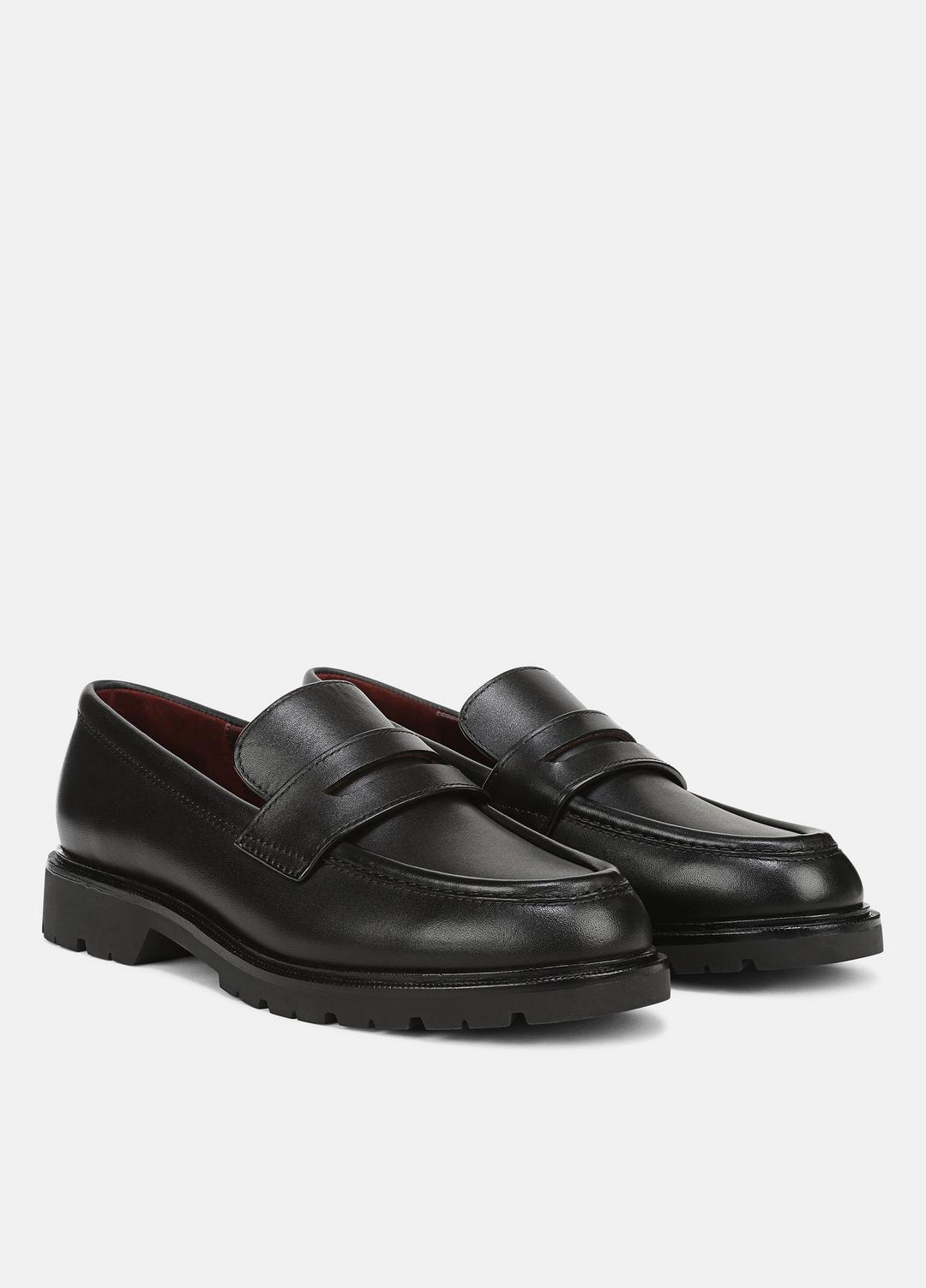 Siena Leather Lug-Sole Loafer in Loafers & Flats BLACK | VINCE Women