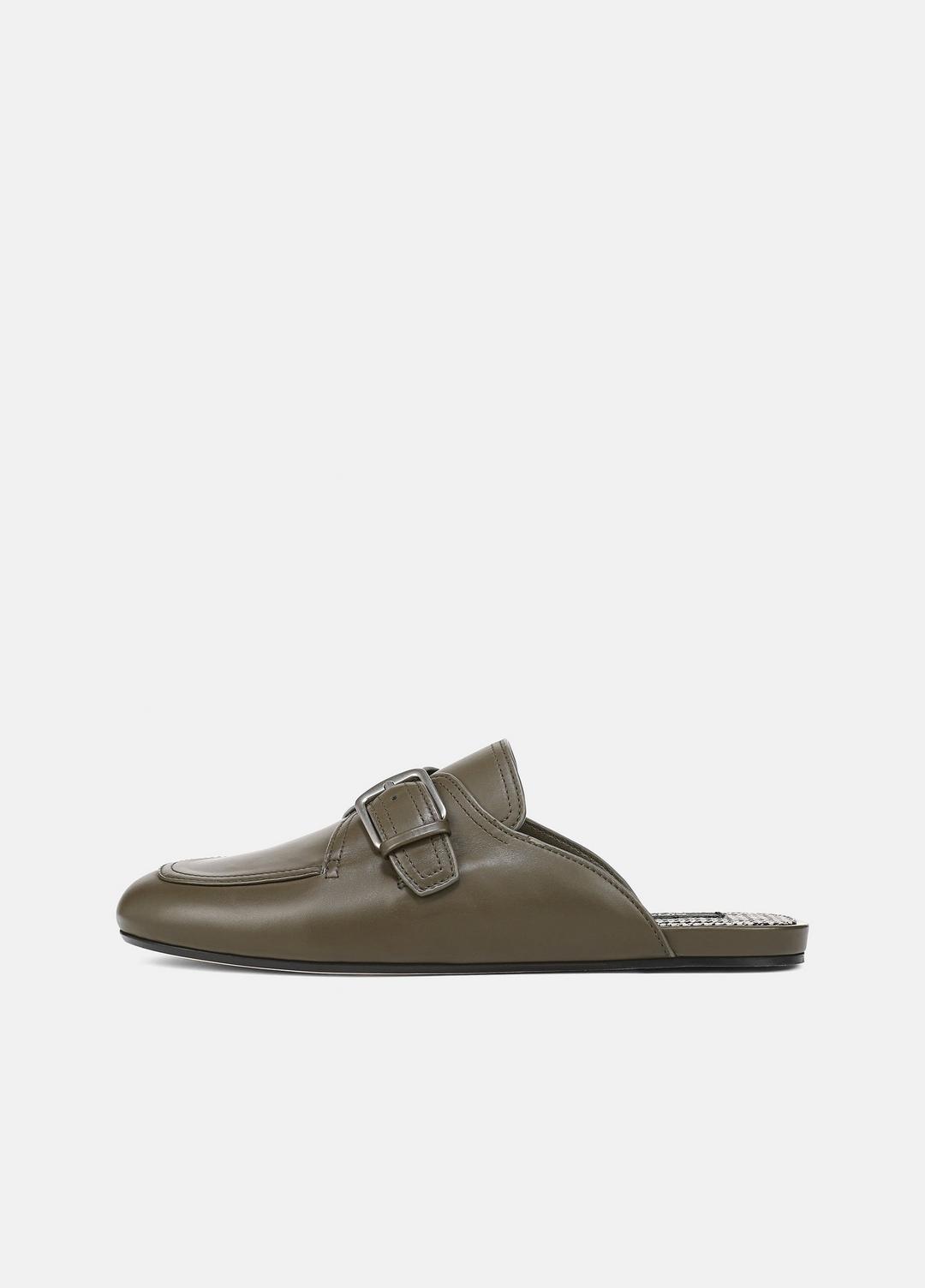 Minetta Leather Loafer Mule in Loafers & Flats MILITARE | VINCE Women