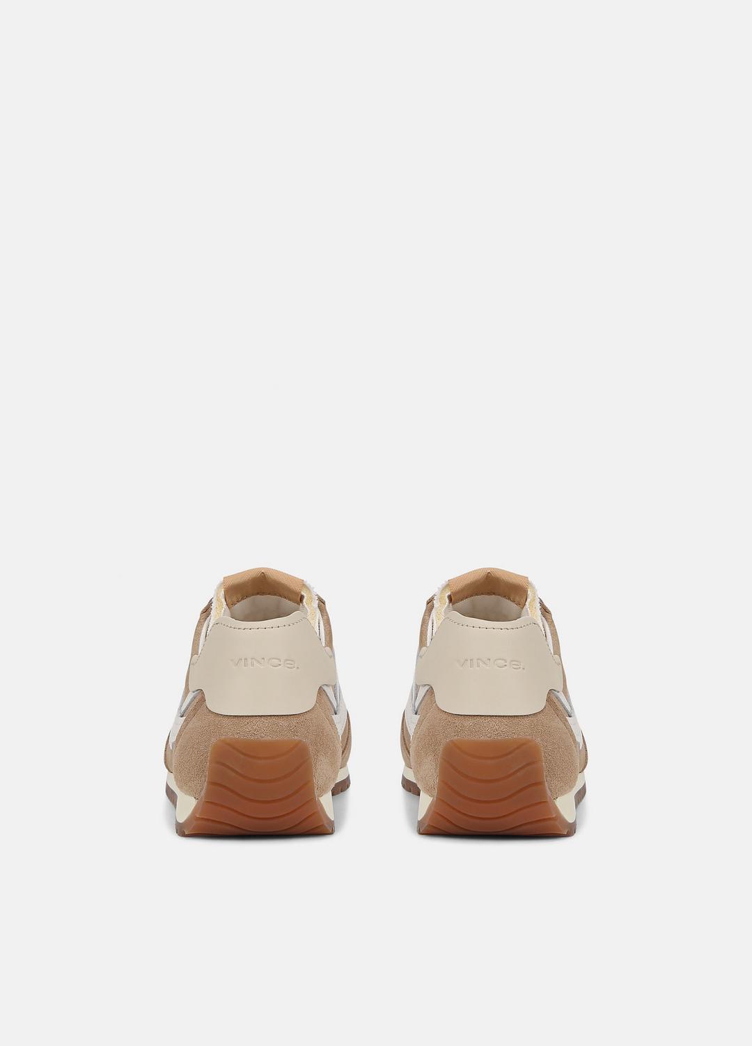 Oasis Suede and Leather Runner Sneaker in Sneakers NEW CAMEL/WHITE FOAM | VINCE Women