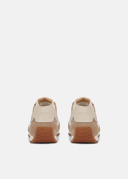Oasis Suede and Leather Runner Sneaker in Sneakers NEW CAMEL/WHITE FOAM | VINCE Women