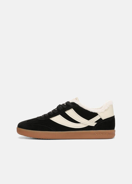 Oasis Suede & Shearling Sneaker in Sneakers BLACK | VINCE Women