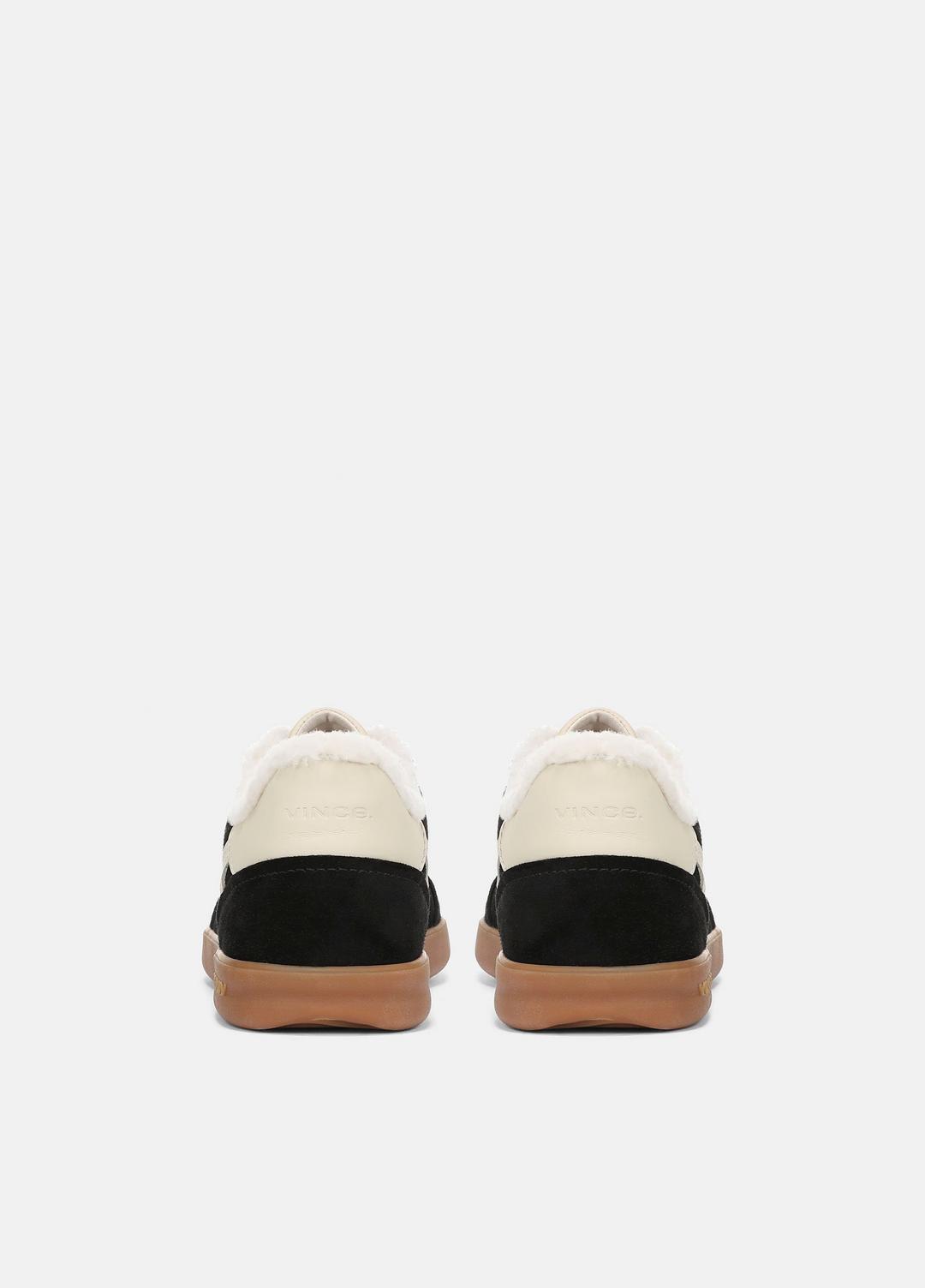 Oasis Suede & Shearling Sneaker in Sneakers BLACK | VINCE Women