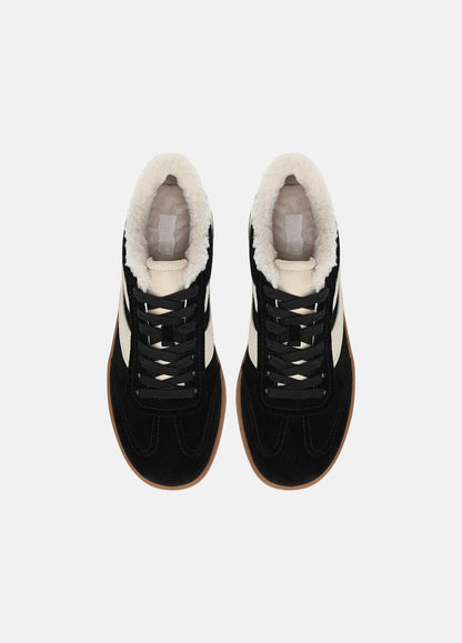 Oasis Suede & Shearling Sneaker in Sneakers BLACK | VINCE Women