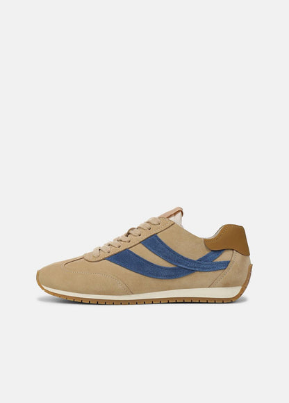 Oasis Suede & Leather Runner Sneaker in Sneakers MOONLIGHT/BILLIARD GREEN | VINCE Women