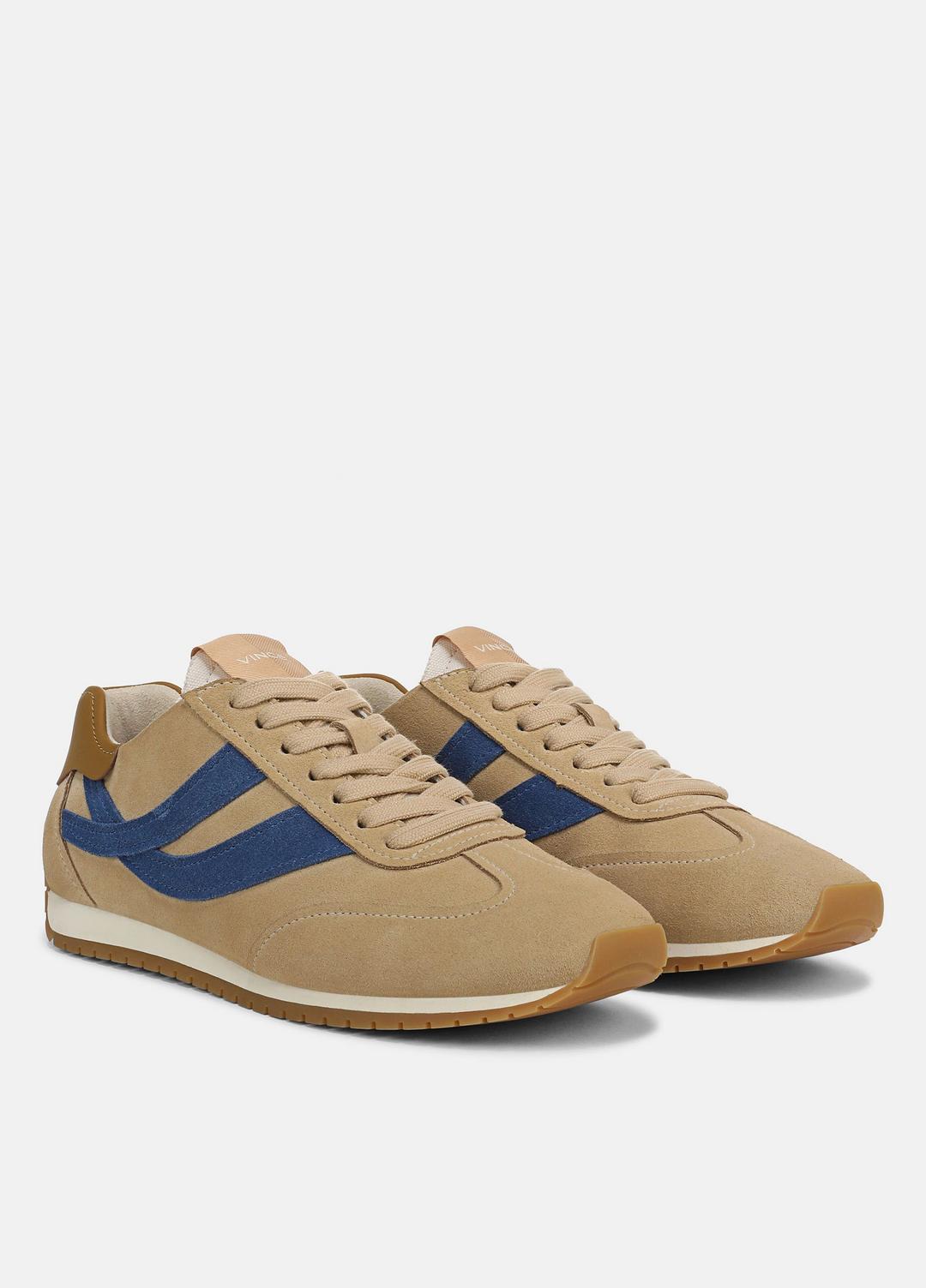 Oasis Suede & Leather Runner Sneaker in Sneakers MOONLIGHT/BILLIARD GREEN | VINCE Women