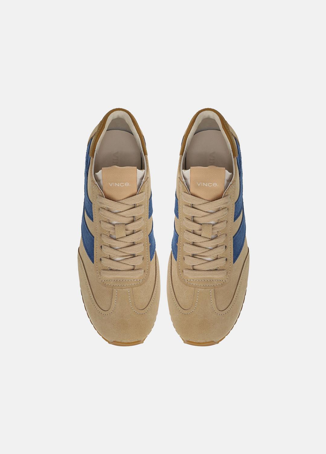 Oasis Suede & Leather Runner Sneaker in Sneakers MOONLIGHT/BILLIARD GREEN | VINCE Women