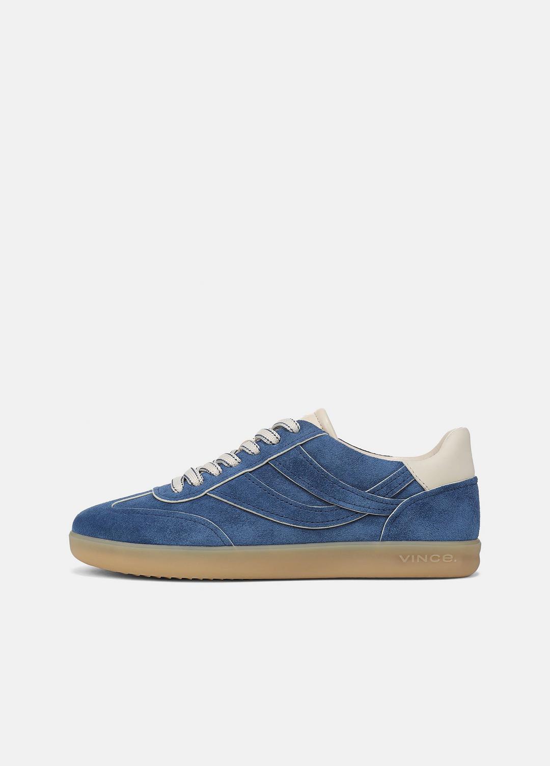 Oasis Contrast-Edge Suede Sneaker in Sneakers INDIGO/FLAX | VINCE Women
