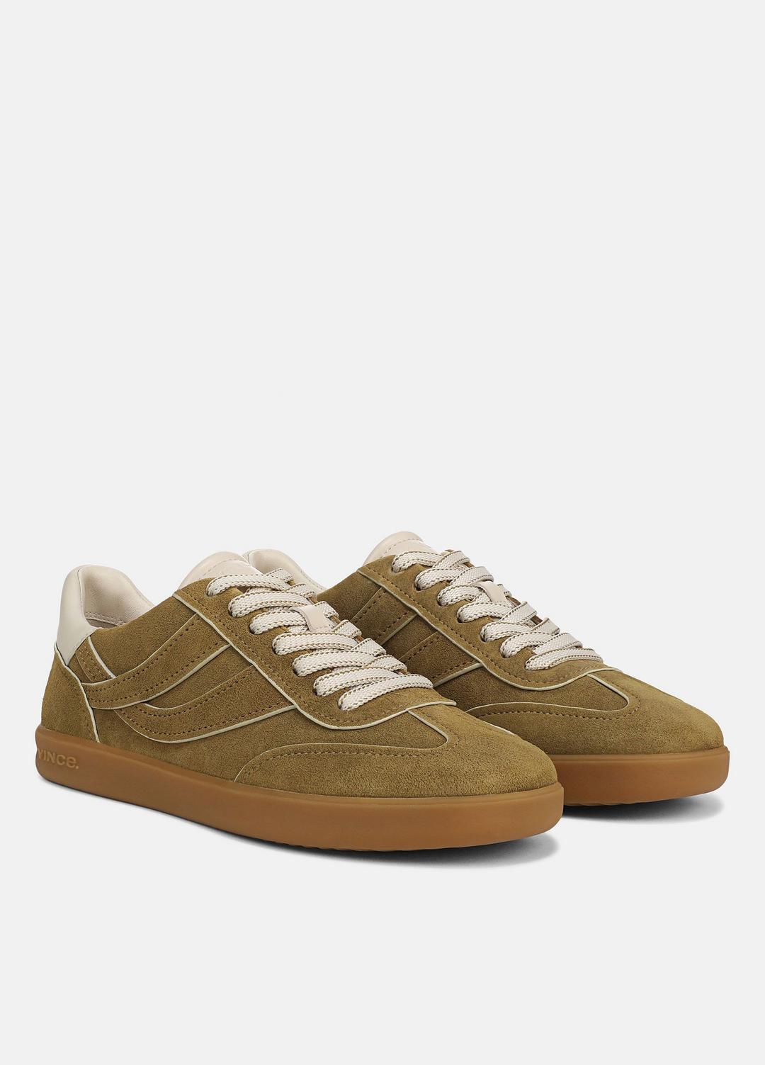Oasis Contrast-Edge Suede Sneaker in Sneakers OLIVEWOOD/FLAX | VINCE Women