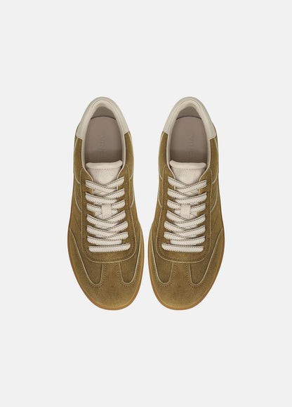Oasis Contrast-Edge Suede Sneaker in Sneakers OLIVEWOOD/FLAX | VINCE Women
