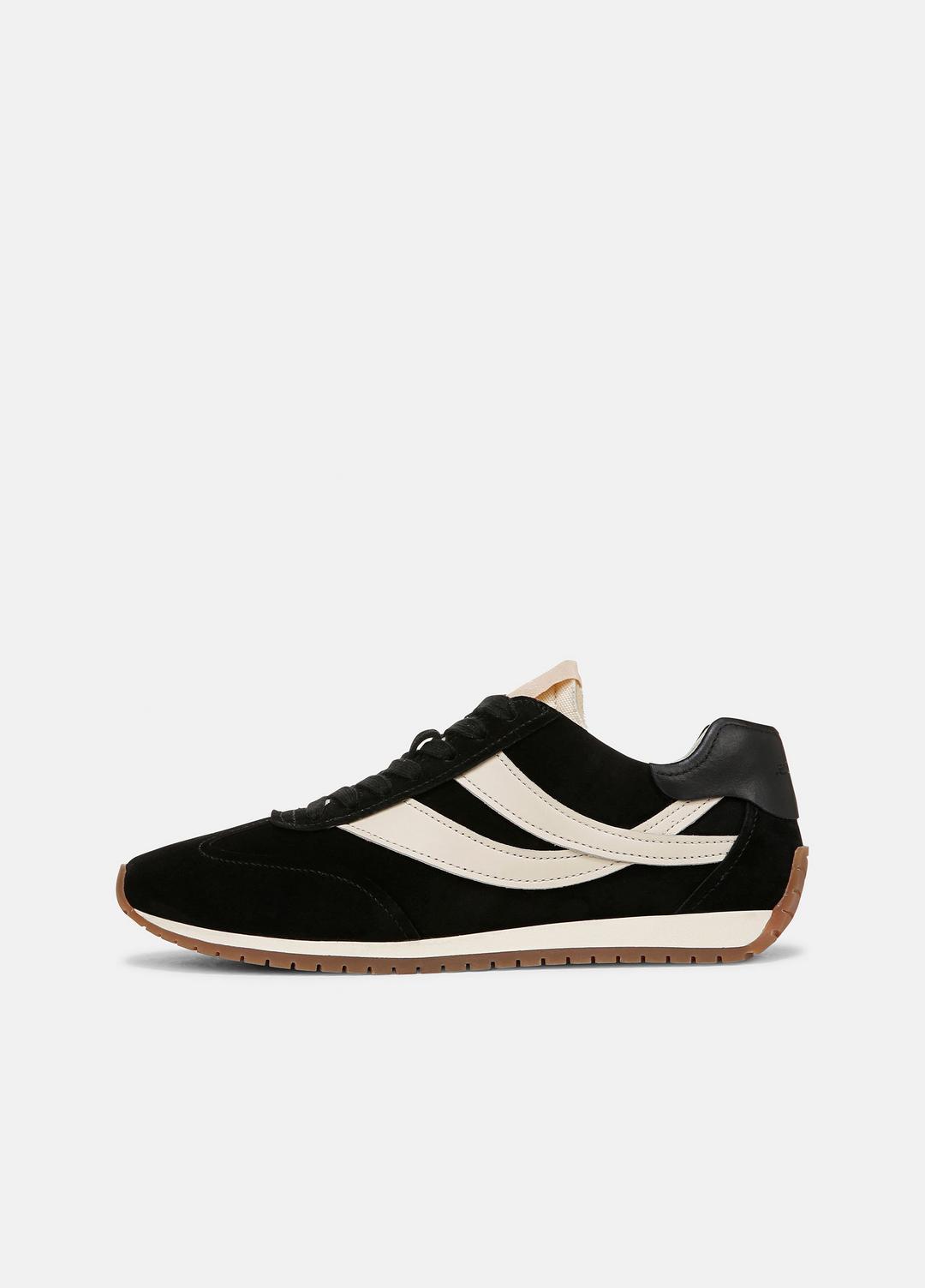 Oasis Suede and Leather Runner Sneaker in Sneakers BLACK | VINCE Women
