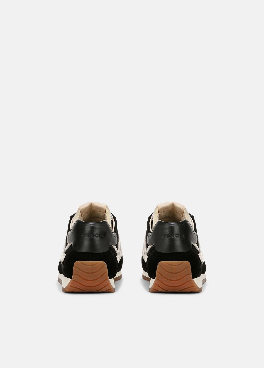 Oasis Suede and Leather Runner Sneaker in Sneakers BLACK | VINCE Women