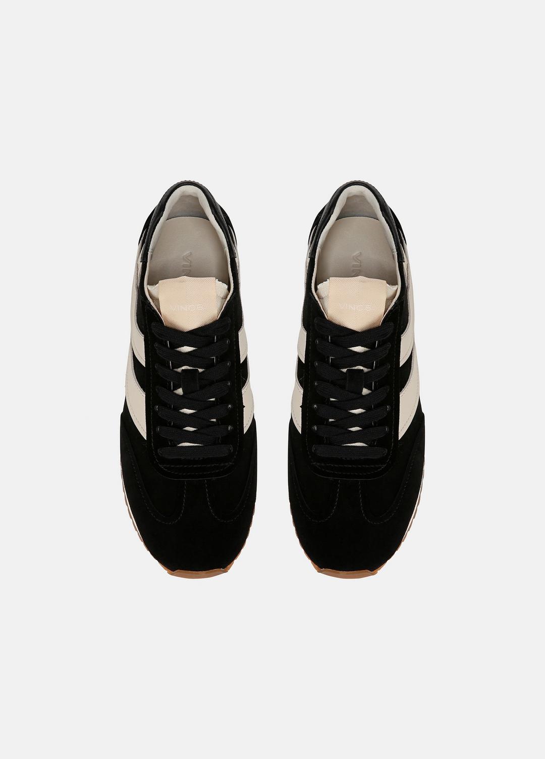 Oasis Suede and Leather Runner Sneaker in Sneakers BLACK | VINCE Women