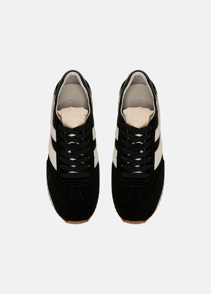 Oasis Suede and Leather Runner Sneaker in Sneakers BLACK | VINCE Women