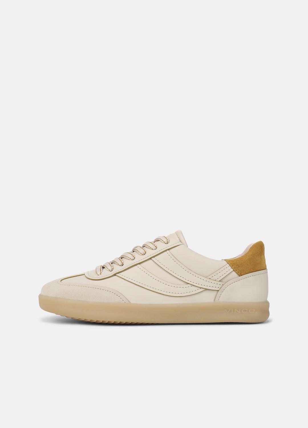 Oasis Contrast-Edge Leather & Suede Sneaker in Sneakers MOONLIGHT/GOLDEN DESERT | VINCE Women