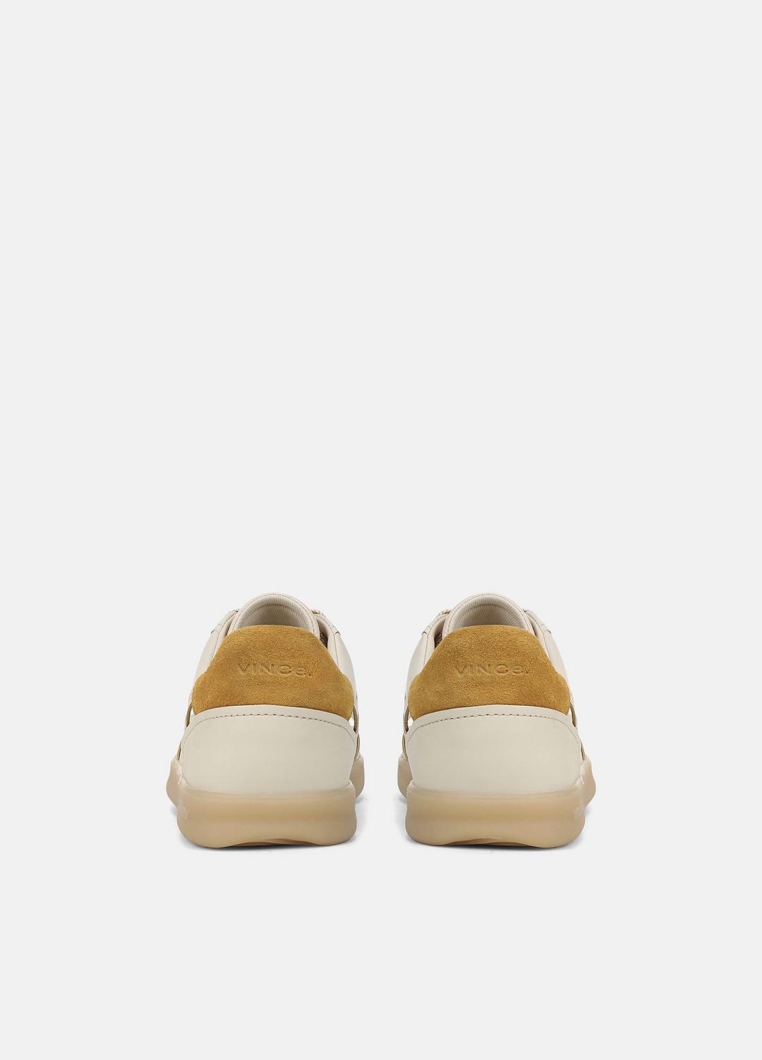 Oasis Contrast-Edge Leather & Suede Sneaker in Sneakers MOONLIGHT/GOLDEN DESERT | VINCE Women