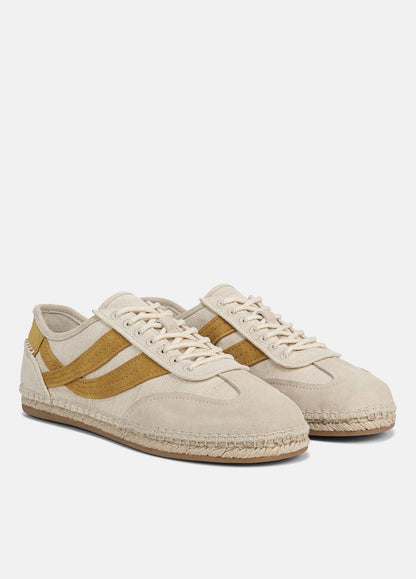 Oasis Linen & Leather Espadrille Sneaker in Sneakers MOONLIGHT/GOLDEN DESERT | VINCE Women