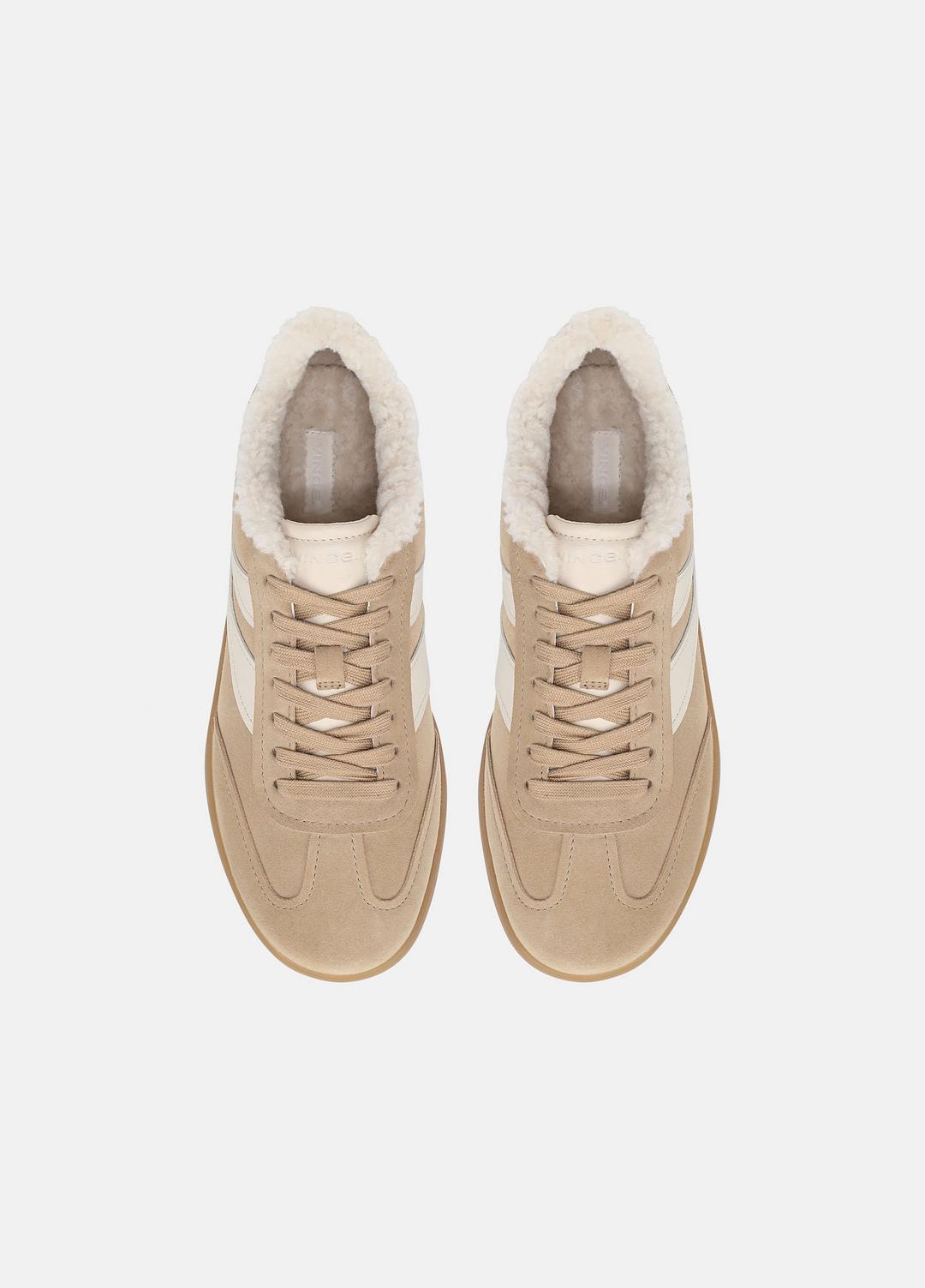 Oasis Suede & Shearling Sneaker in Sneakers SAND TRAIL | VINCE Women