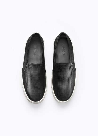 Women's Blair Perforated Leather Sneakers BLACK | VINCE Women