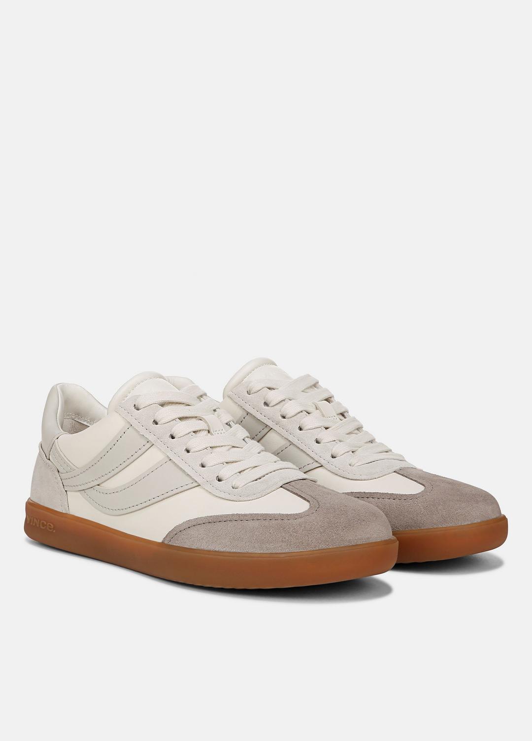 Oasis Leather and Suede Sneaker in Sneakers WHITE FOAM/HORCHATA/HAZELSTONE | VINCE Women