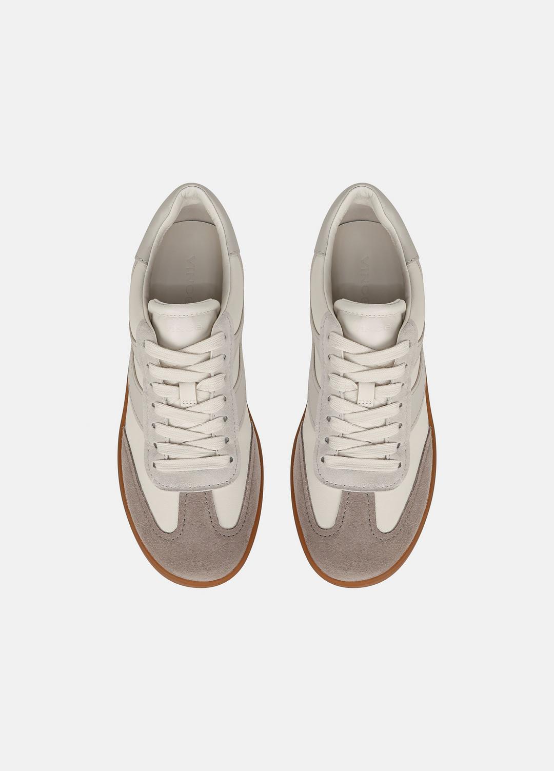 Oasis Leather and Suede Sneaker in Sneakers WHITE FOAM/HORCHATA/HAZELSTONE | VINCE Women