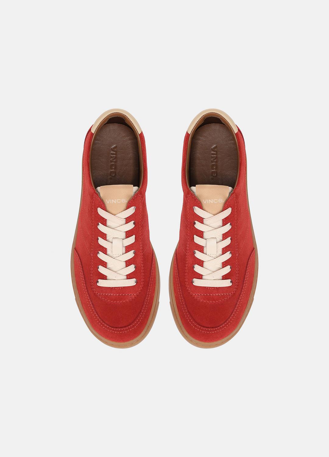 Palm Suede Sneaker in Sneakers POPPY RED | VINCE Women