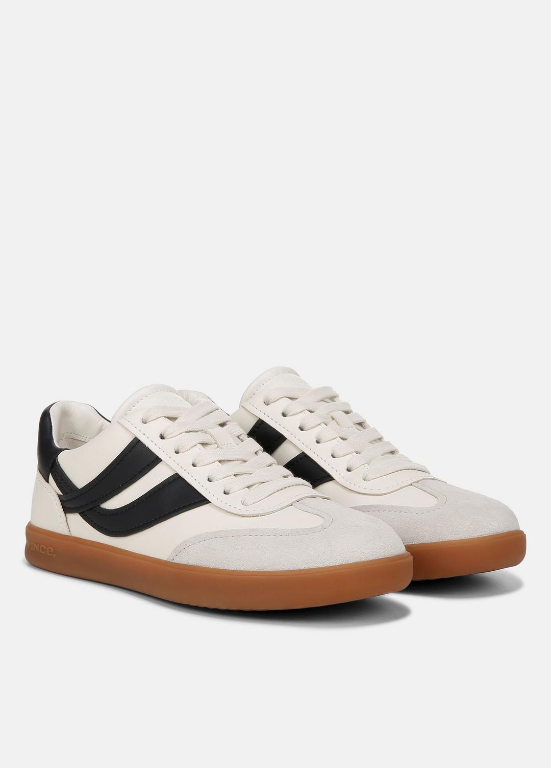 Oasis Leather and Suede Sneaker in Sneakers MILK/NIGHT BLUE | VINCE Women