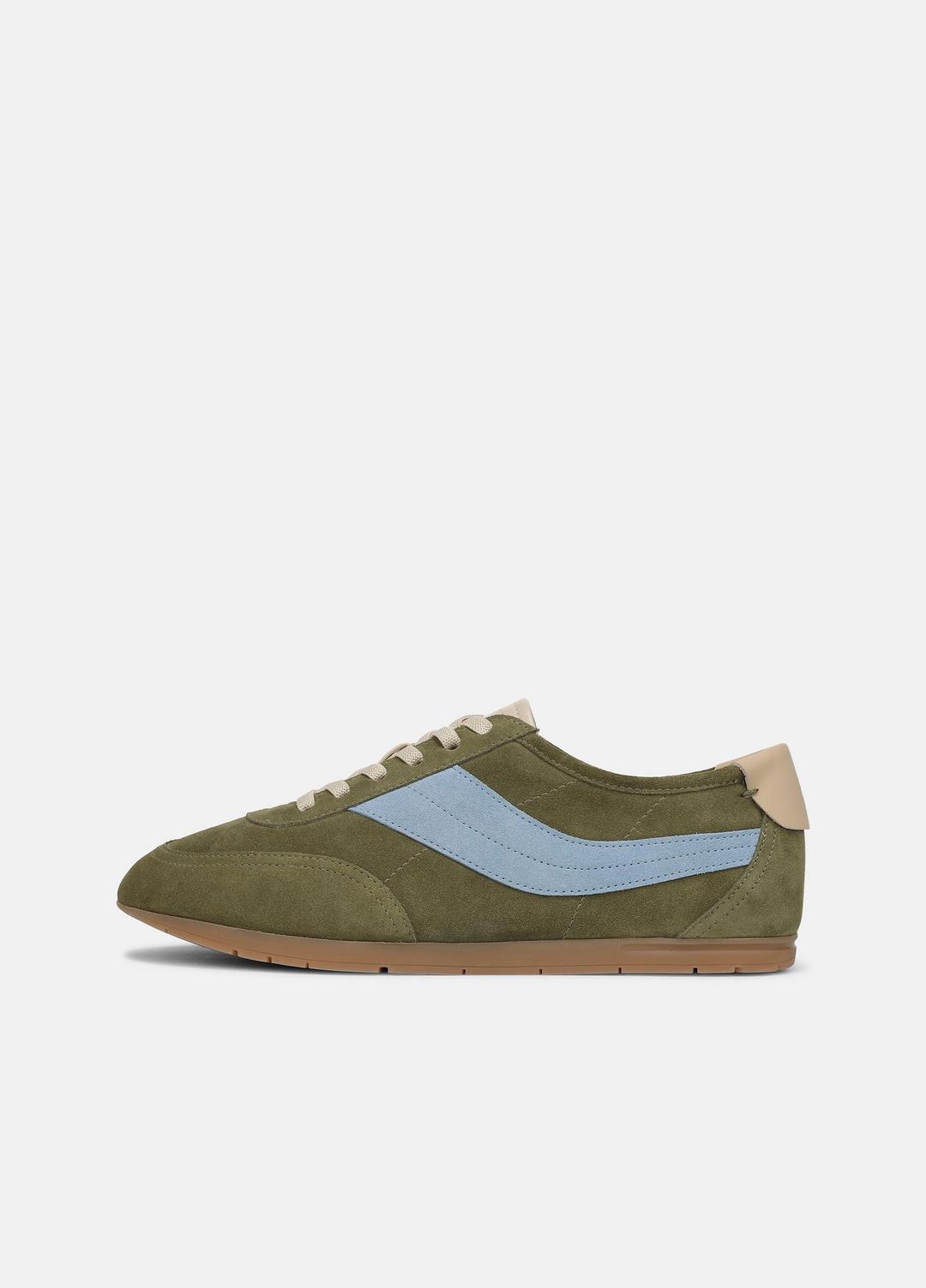 LA Suede & Leather Runner Sneaker in Sneakers LODEN GREEN/GLACIAL BLUE | VINCE Women