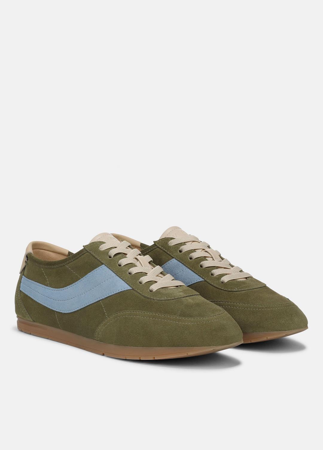 LA Suede & Leather Runner Sneaker in Sneakers LODEN GREEN/GLACIAL BLUE | VINCE Women