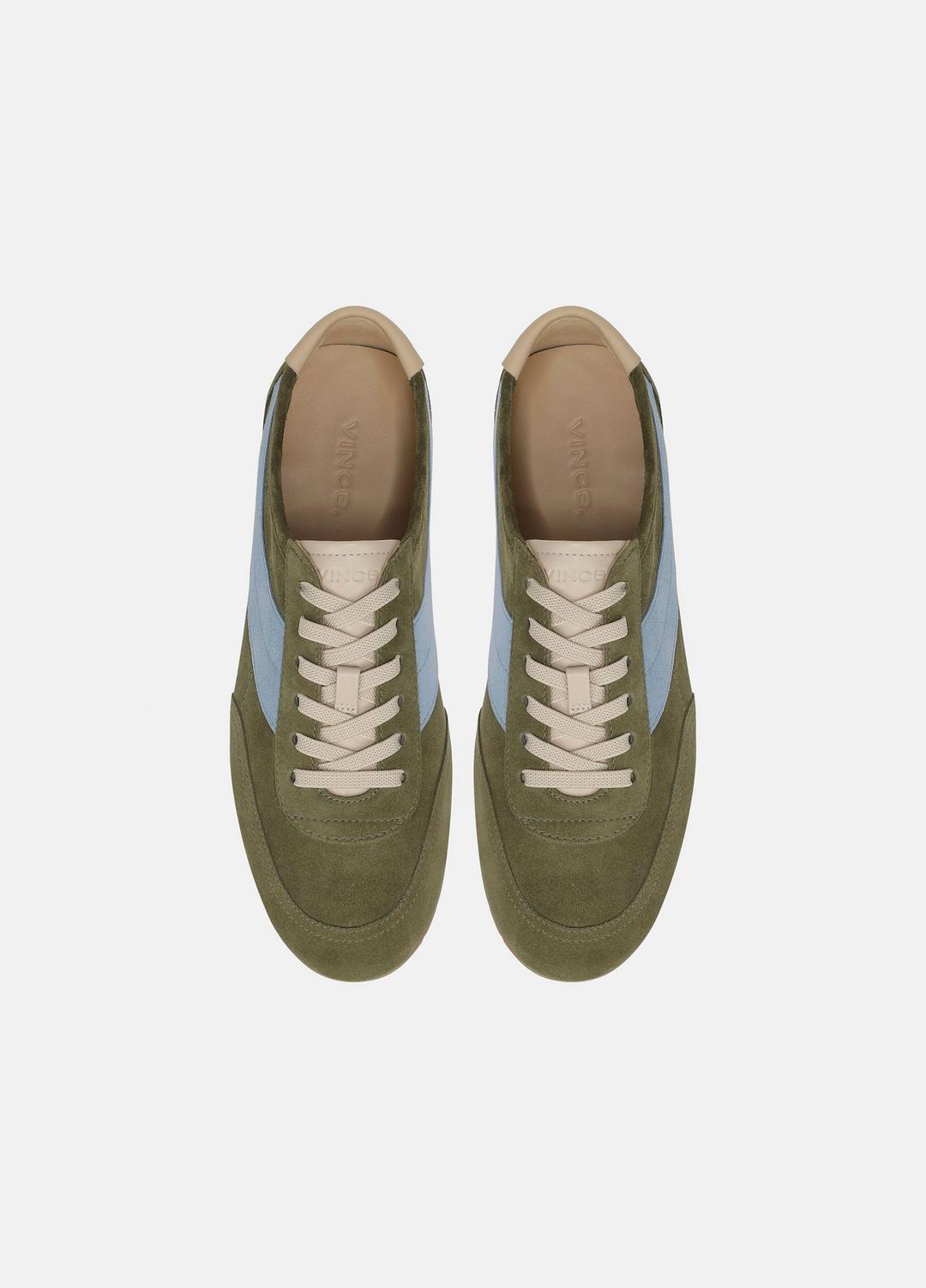 LA Suede & Leather Runner Sneaker in Sneakers LODEN GREEN/GLACIAL BLUE | VINCE Women