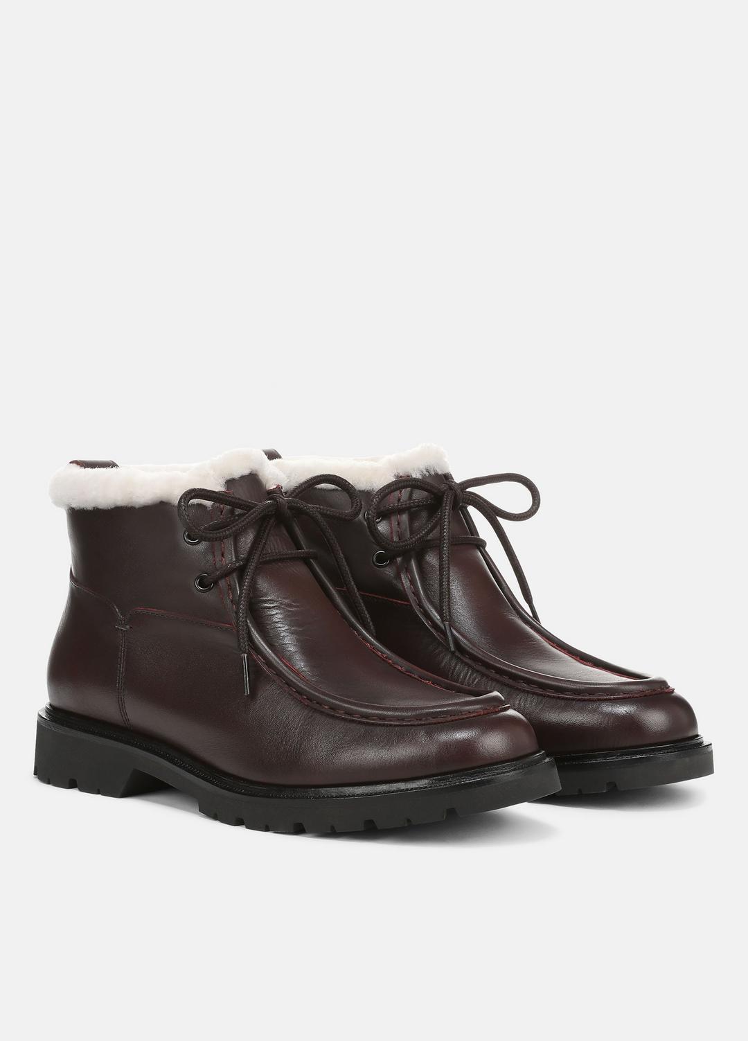Sierra Shearling-Lined Lug-Sole Boot in Boots CHILI BROWN | VINCE Women
