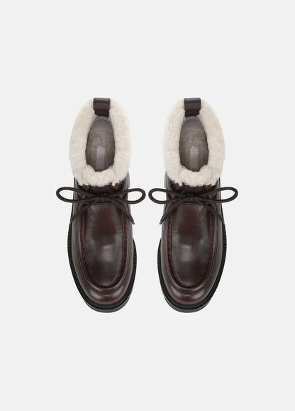 Sierra Shearling-Lined Lug-Sole Boot in Boots CHILI BROWN | VINCE Women