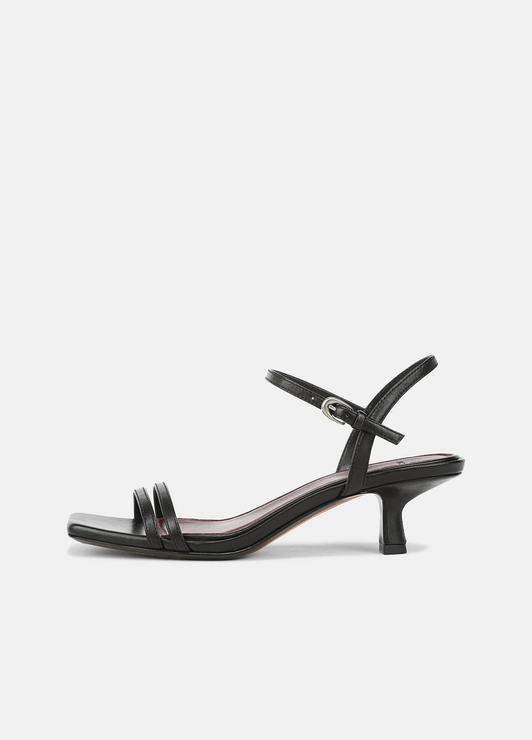 Tilda Leather Heeled Sandal in Heels BLACK | VINCE Women