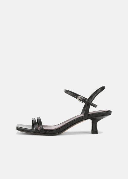 Tilda Leather Heeled Sandal in Heels BLACK | VINCE Women