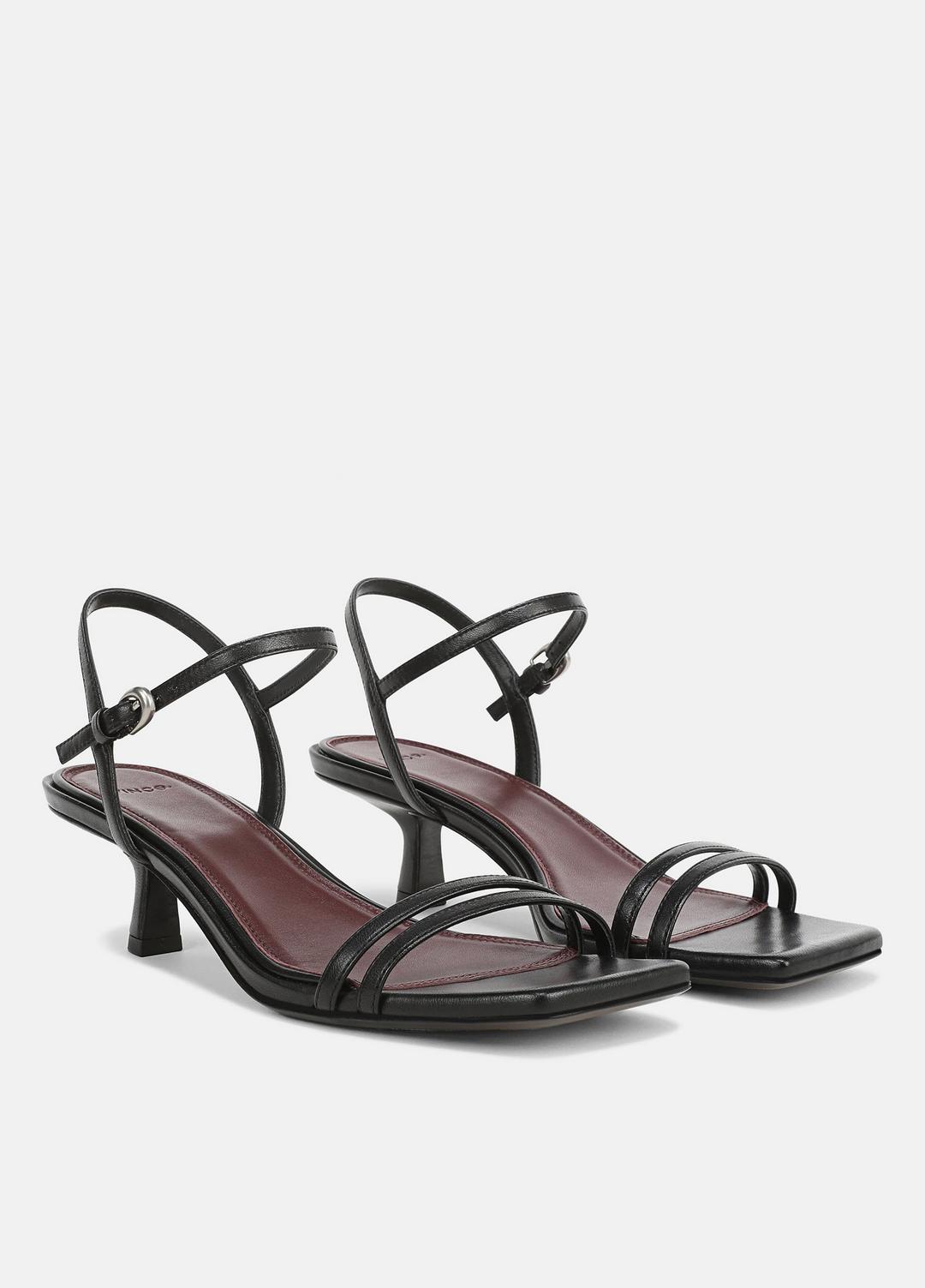 Tilda Leather Heeled Sandal in Heels BLACK | VINCE Women