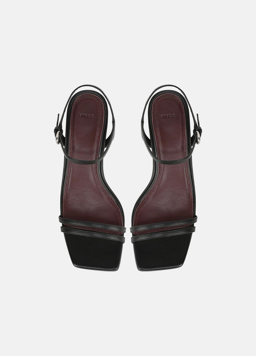 Tilda Leather Heeled Sandal in Heels BLACK | VINCE Women