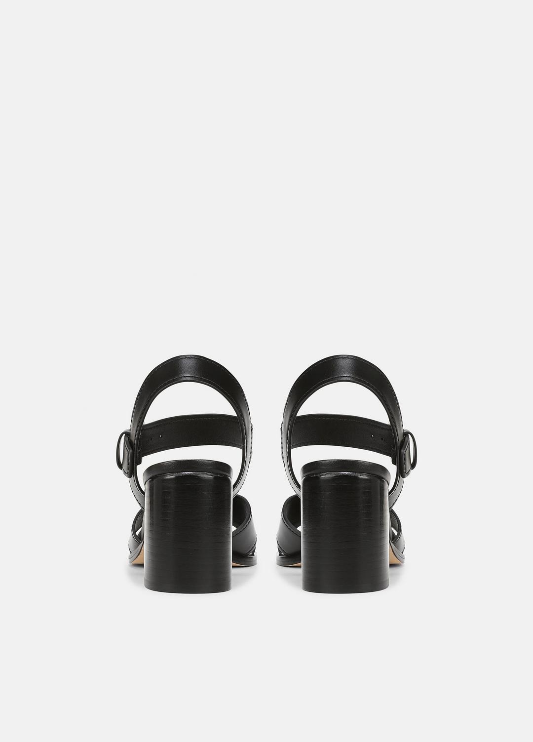 Salma Leather Heeled Sandal in Heels BLACK | VINCE Women