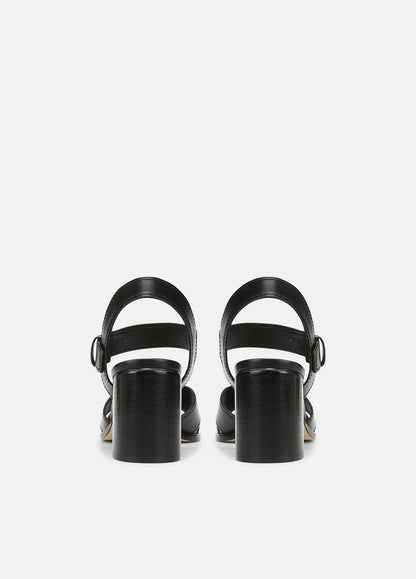 Salma Leather Heeled Sandal in Heels BLACK | VINCE Women