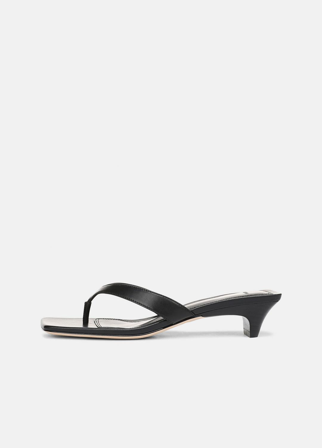 San Juan Leather Heeled Thong Sandal in Heels BLACK | VINCE Women