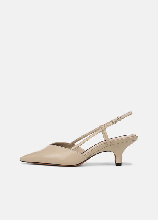 Levvy Leather Slingback Heel in Heels BIRCH SAND | VINCE Women