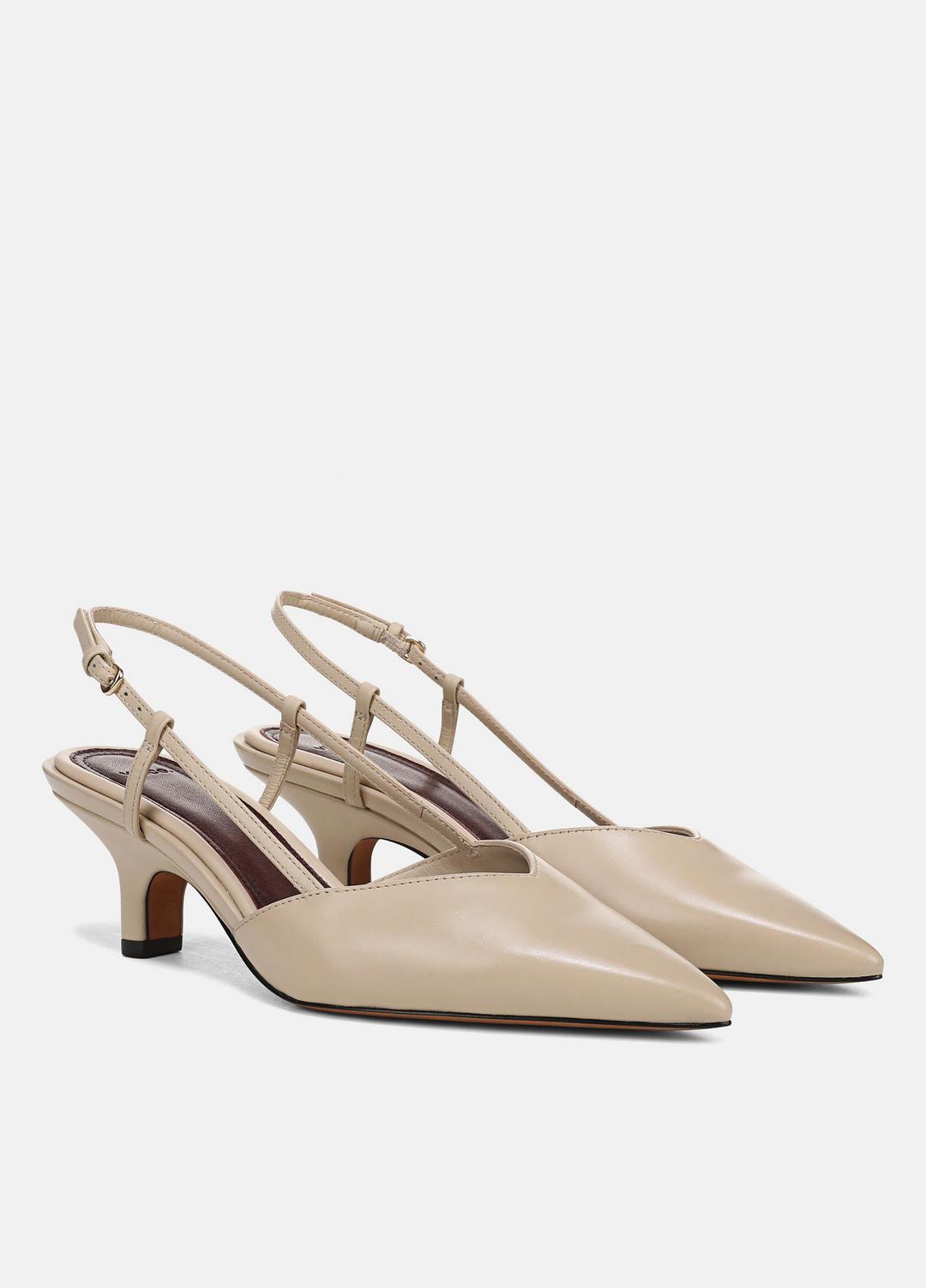 Levvy Leather Slingback Heel in Heels BIRCH SAND | VINCE Women