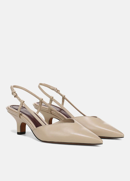 Levvy Leather Slingback Heel in Heels BIRCH SAND | VINCE Women