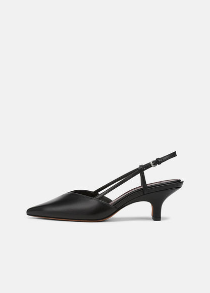 Levvy Leather Slingback Heel in Heels BLACK | VINCE Women