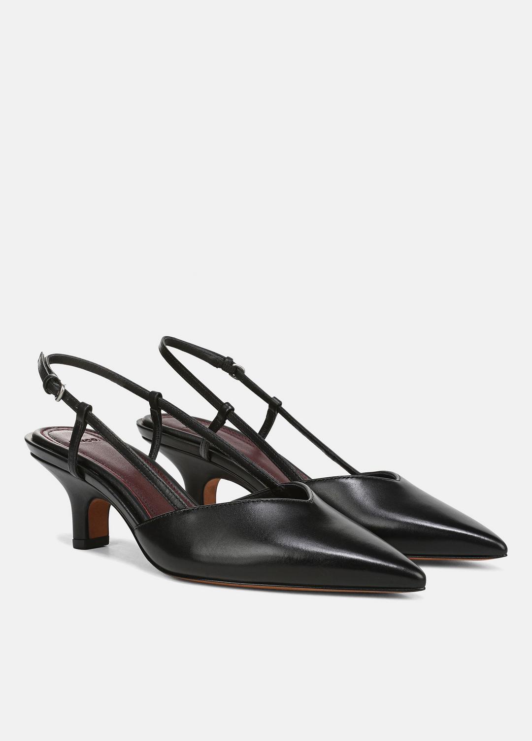 Levvy Leather Slingback Heel in Heels BLACK | VINCE Women