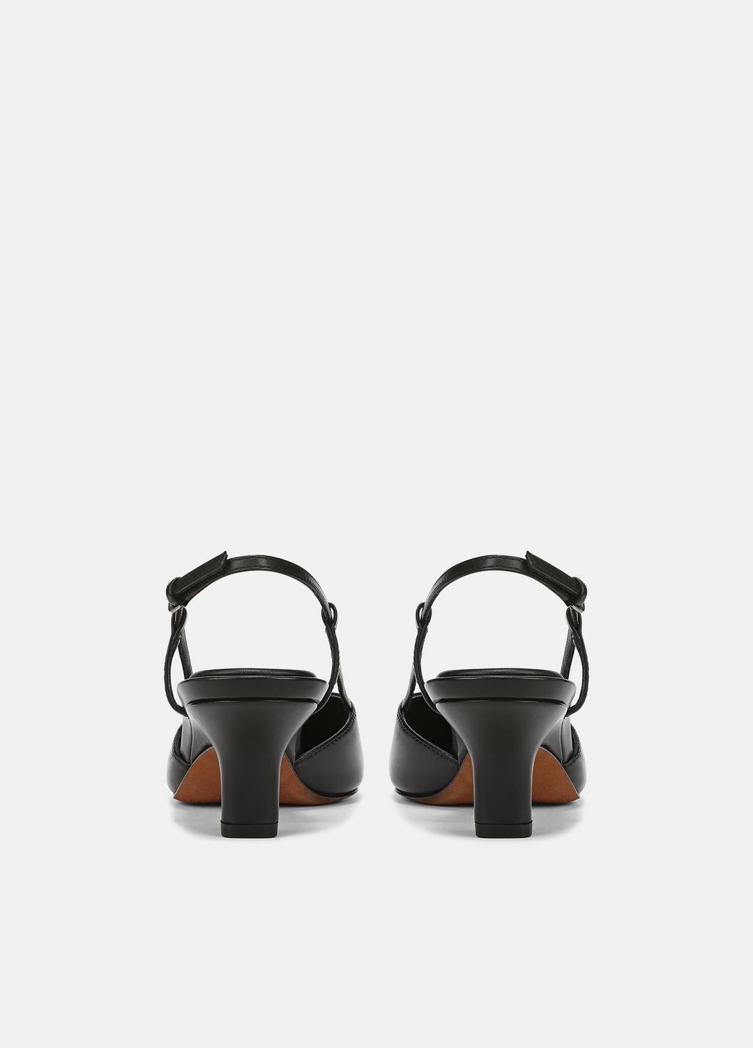 Levvy Leather Slingback Heel in Heels BLACK | VINCE Women